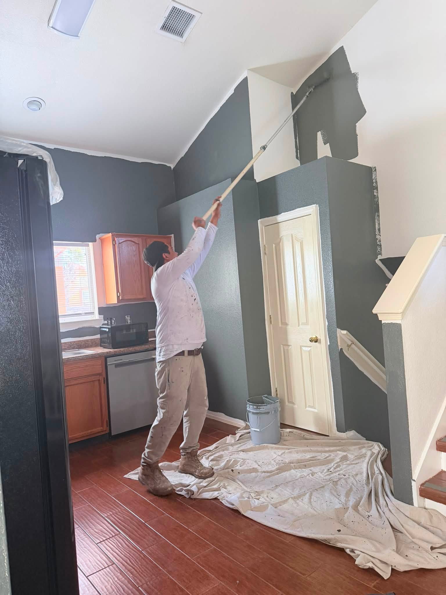 Interior painting in progress in an El Paso home