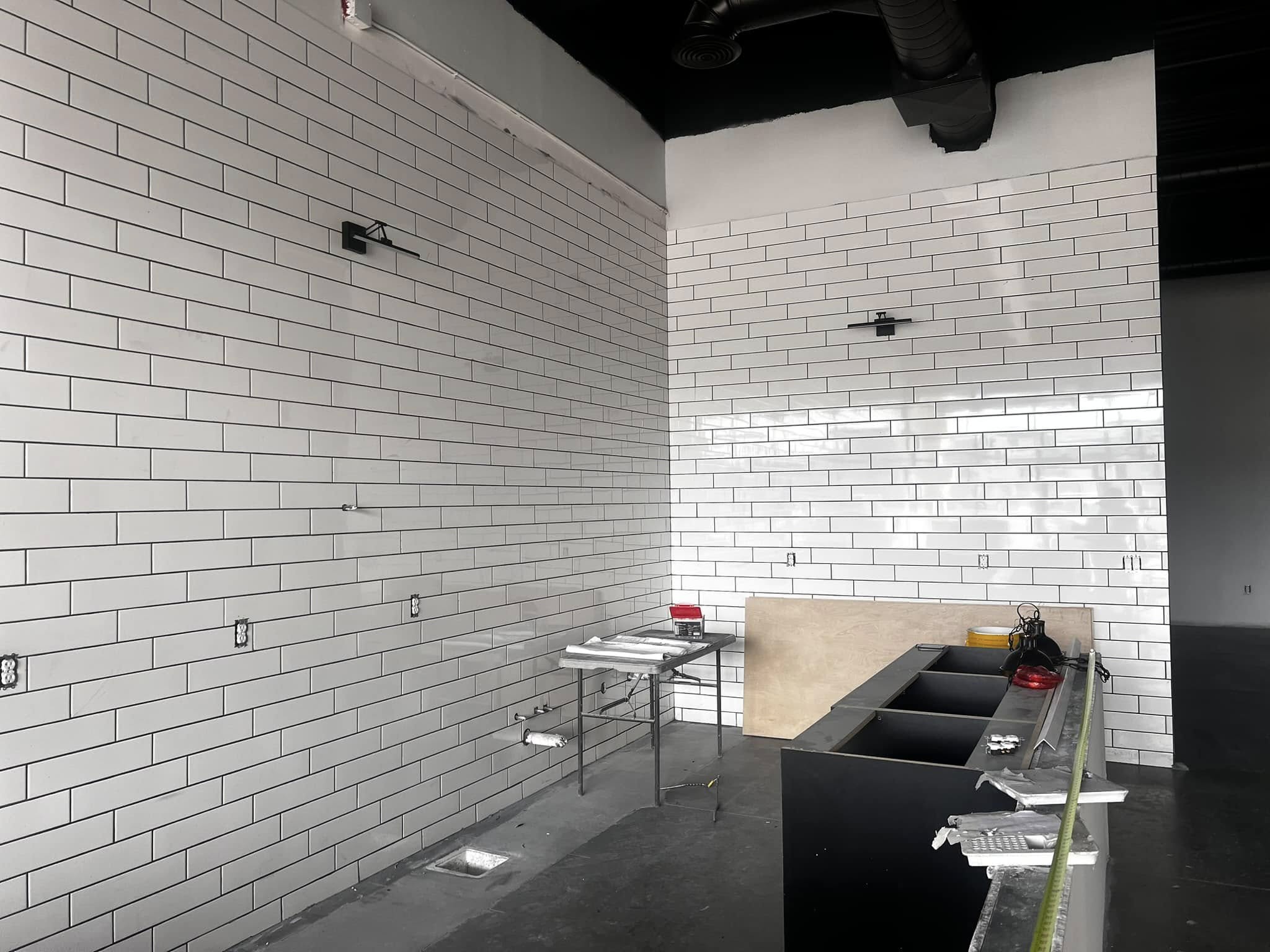 Subway tile installation
